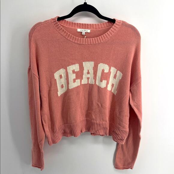 NWOT Z Supply 100% cotton BEACH wide neck drop shoulder cropped sweater sz S - Picture 1 of 6